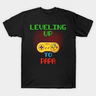 Promoted To Papa T-Shirt Unlocked Gamer Leveling Up T-Shirt